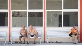 Grabbing shade at Lady Robinsons Beach on Botany Bay.